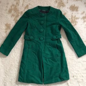 Kelly green pea coat in women’s petite size XS